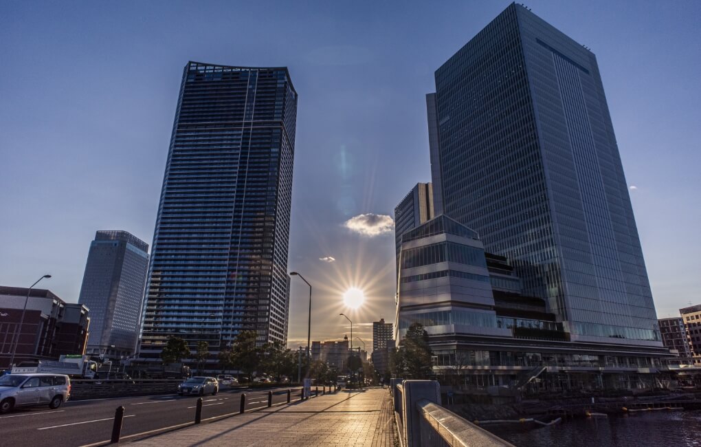 北仲橋からの夕日